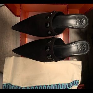 Brand new Tory Burch Georgina Black 80mm mules